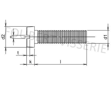 Vis métaux tête cylindrique fendue DIN 84 M2 X 0.40 X 25mm Inox A2