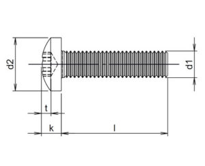 Plan-vis-a-metaux-tete-cylindrique-bombee-large-torx-iso14583