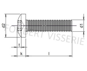 Plan-vis-metaux-tete-cylindrique-bombee-large-din7985-torx