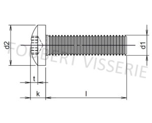 Plan-vis-metaux-tete-cylindrique-bombee-large-torx-iso14583