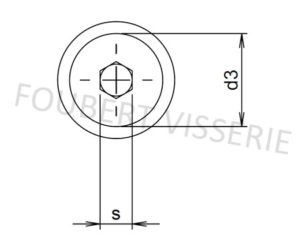 Empreinte-Vis-metaux-tete-hexagonale-creuse-a-embase-iso7380-2