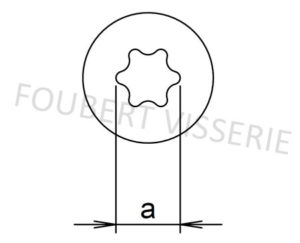 Empreinte-Vis-pour-agglomere-tete-fraisee-torx-filetage-partiel