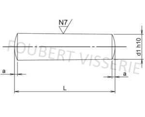 Plan-Goupille-conique-decolletee-h10-din1-iso2339b