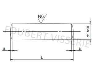 Plan-Goupille-conique-trempee-rectifiee-h10-din1-iso2339a