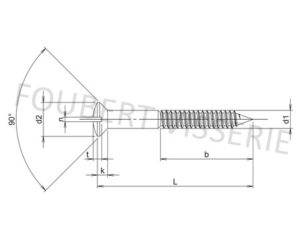 Plan-Vis-a-bois-tete-fraisee-bombee-fendue-din95