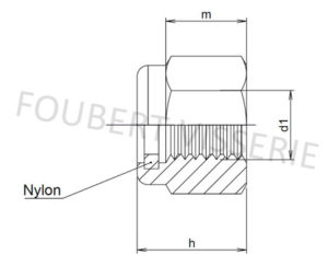 Plan-ecrou-frein-bague-nylon-din985