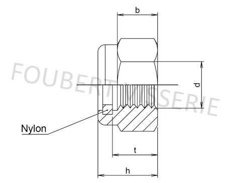 Ecrou frein bague nylon bas acier zn - SOAZIG