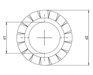Plan-rondelle-eventail-a-denture-exterieure-din6798a