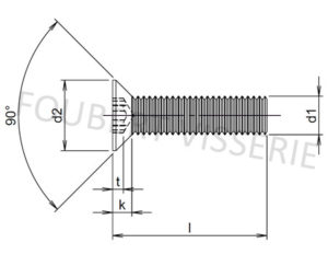 Plan-vis-metaux-tete-fraisee-torx-iso14581