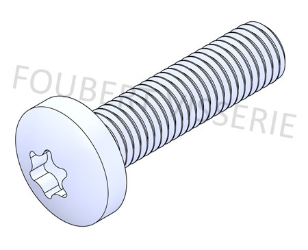 VIS A METAUX TETE CYLINDRIQUE SIX LOBES Inox A2 ISO 14583 (similar DIN  7985) (Modèle : 62231)