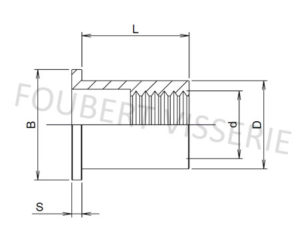 1-plan-Ecrou-a-sertir-cylindrique-tete-plate-lisse-ouvert-aluminium