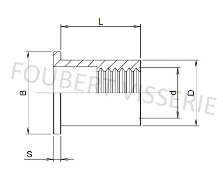 Ecrous à sertir Techman alu tête plate 7631926 - TECHMAN - rfi