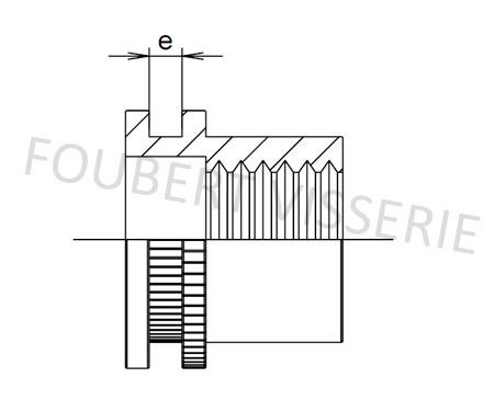 TCD0430-ECROU A SERTIR M4 T. PLATE CRANTEE ZING - Tête plate - Écrou à  sertir