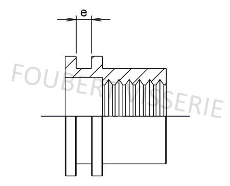 Ecrou noyé aluminium tête plate, Aluminium