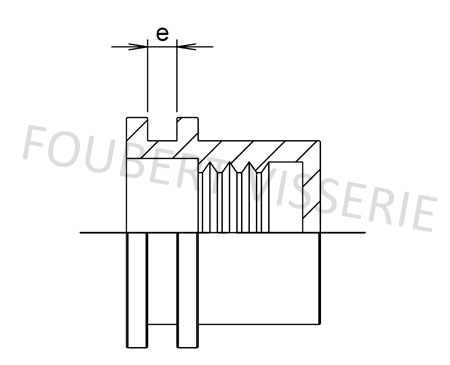 Ecrou à sertir Tête plate TP Cranté M10X24 INPC 60 Inox